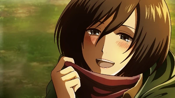 Mikasa with her scarf Mikasa with her scarf