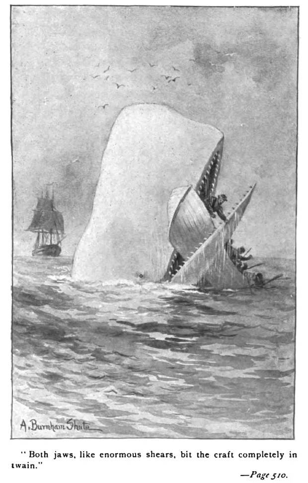  Illustration for Herman Melville's novel "Moby Dick" published in 1892 Illustration for Herman Melville's novel "Moby Dick" published in 1892 