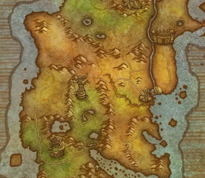 Try to name and color over all the locations of the western continent from World of Warcraft on the map.