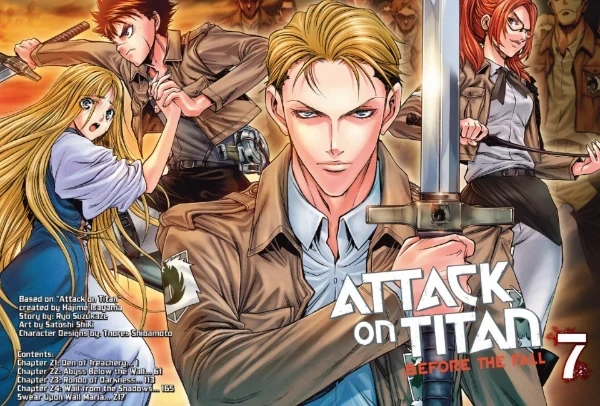 Cover of chapter 7 of the manga Attack on Titan: Before the Fall Cover of chapter 7 of the manga Attack on Titan: Before the Fall