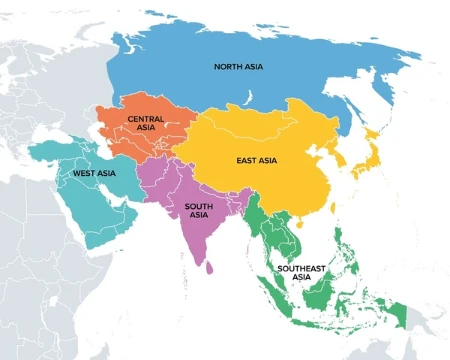 Try to guess the names of all the Asian countries in 3.5 minutes.