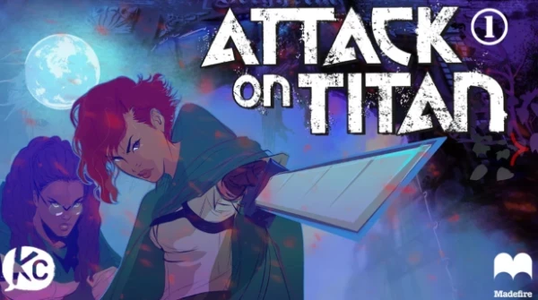 The cover of an animated book on Attack on Titan The cover of an animated book on Attack on Titan