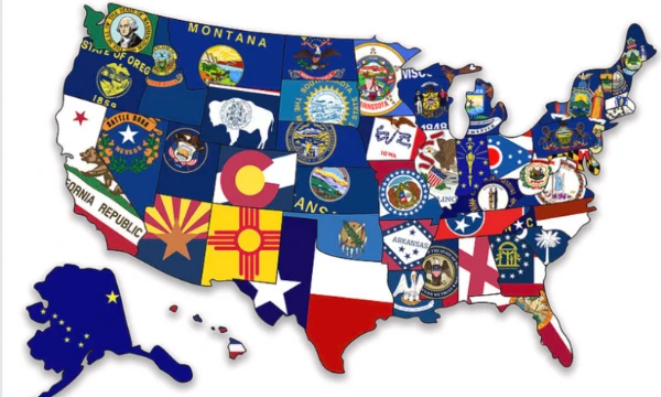 The 50 stars on the flag of the United States of America symbolize the 50 states of this State. Try to name each of them!