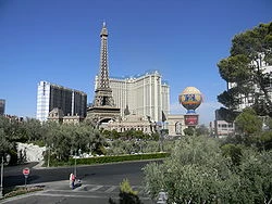 A replica of the Eiffel Tower in a hotel in the USA A replica of the Eiffel Tower in a hotel in the USA