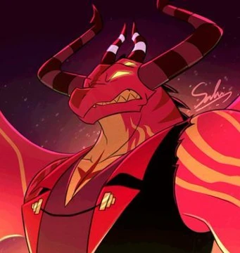 Satan is the sin of anger and my favorite character in "Helluva Boss". A muscular, huge and angry guy.