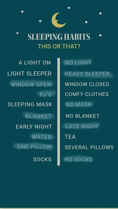 Sleeping habits Sleeping habits