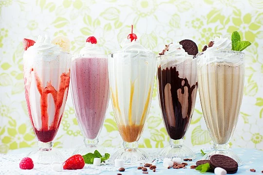 A milkshake is a dessert drink based on milk and ice cream. Choose your favorite milkshake!