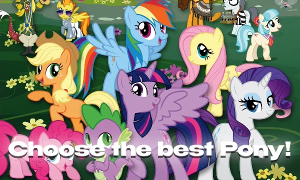 | Choose the best pony from the 64 proposed, and look at your top! 
| Choose the best pony from the 64 suggested ones and see your top!