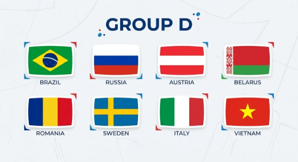 A major showdown featuring video games from various corners of the world. The top 10 will advance to the next round.
Group D: BRA, RUS, AUT, BLR, ROU, SWE, ITA, VNM