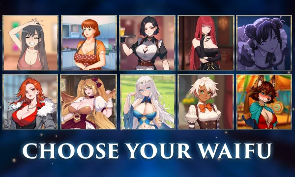 Choose favorite waifu from 2D games by TopHouse: WANDERER, AURA, Lust Kingdom, MILF's Plaza, AWAKEN, Hotel Tales, Coffee, Becoming a King, LYNDARIA, Innocent Grape