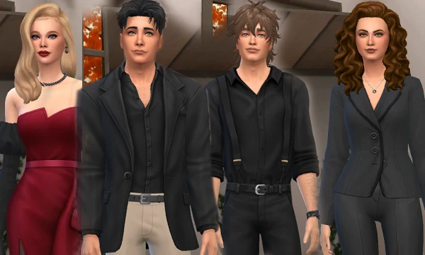 All official bows of my Sims are collected. Some items of clothing will be repeated, I very rarely use cc on clothes, so there is not much choice.