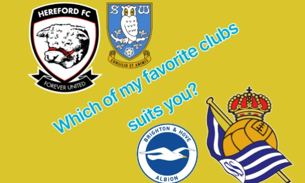 Have you ever wondered how diverse the range of a person's favorite clubs can be? I have it from the Champions League winners to the 6th division of England. What is my favorite club you look like?