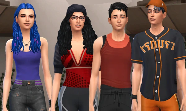All the sports bows of my Sims are collected. Some items of clothing will be repeated, I very rarely use cc on clothes, so there is not much choice.